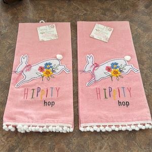 Spring bunnies tea towel set